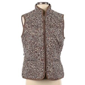 Croft and Barrow brown with floral print vest for women size S